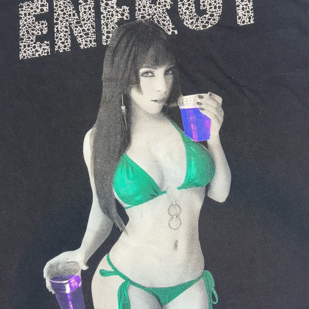 Black Graphic Tee with Energy Print - Picture 3 of 4